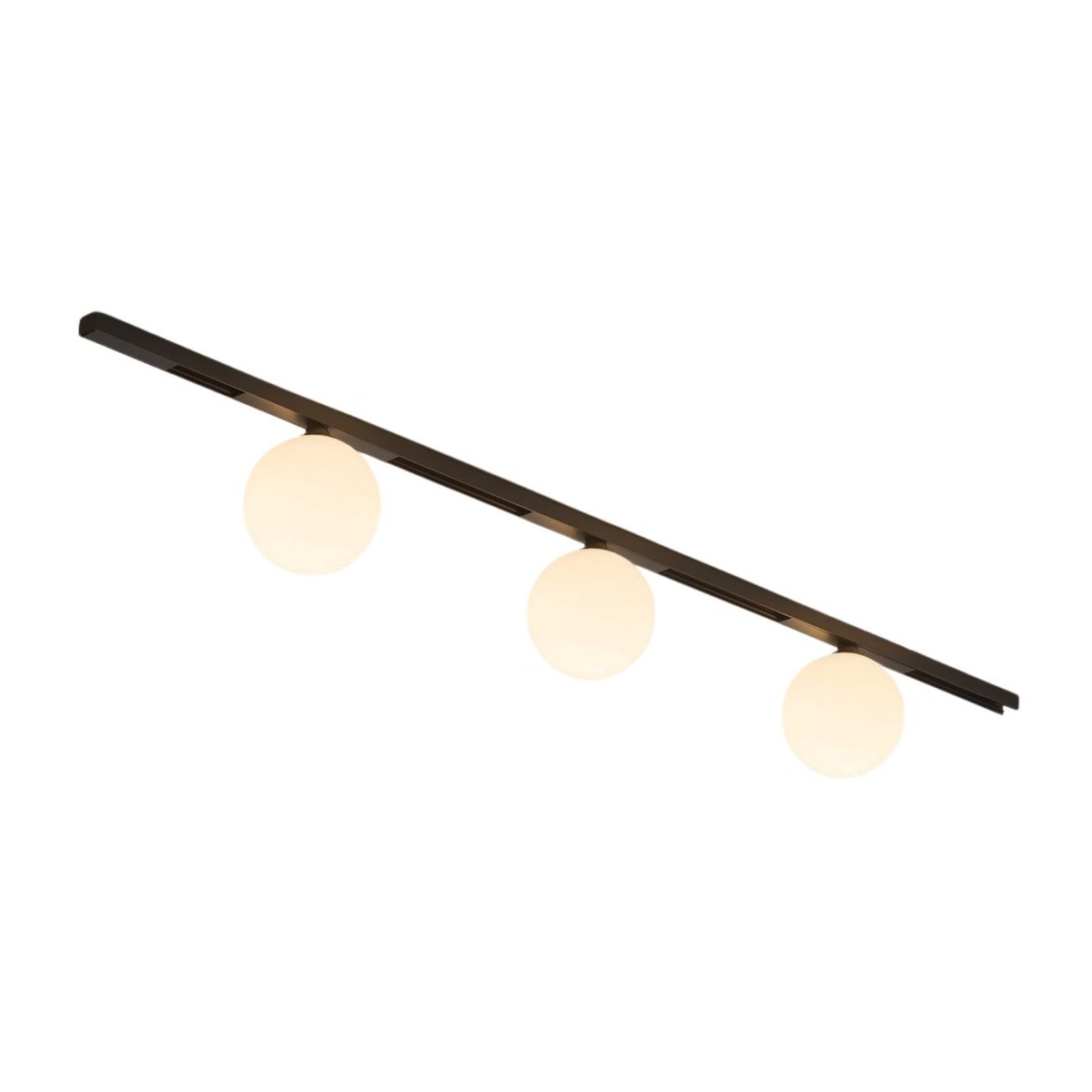 Kit rail 3 boules LED verre dépoli - LYNE noir et blanc, KOSILUM