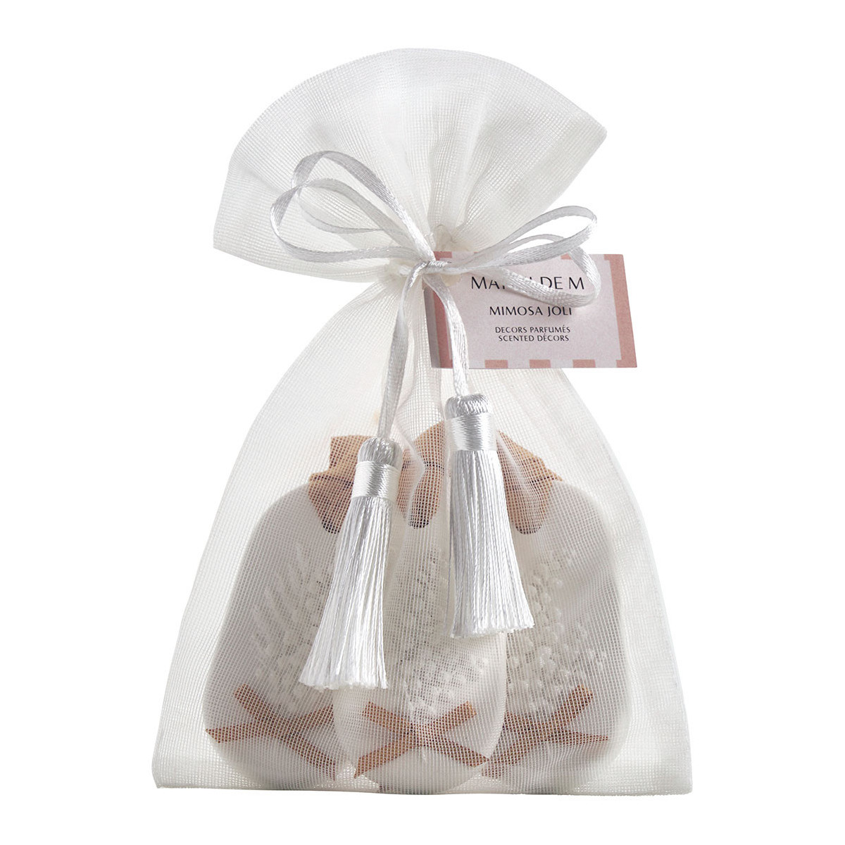 Pochon de 3 décors parfumés - Mimosa Joli blanc, MATHILDE M