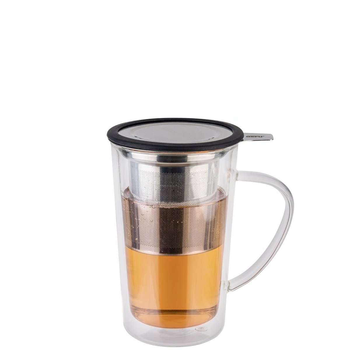 Tasse à thé avec filtre à thé mira argent, GEFU