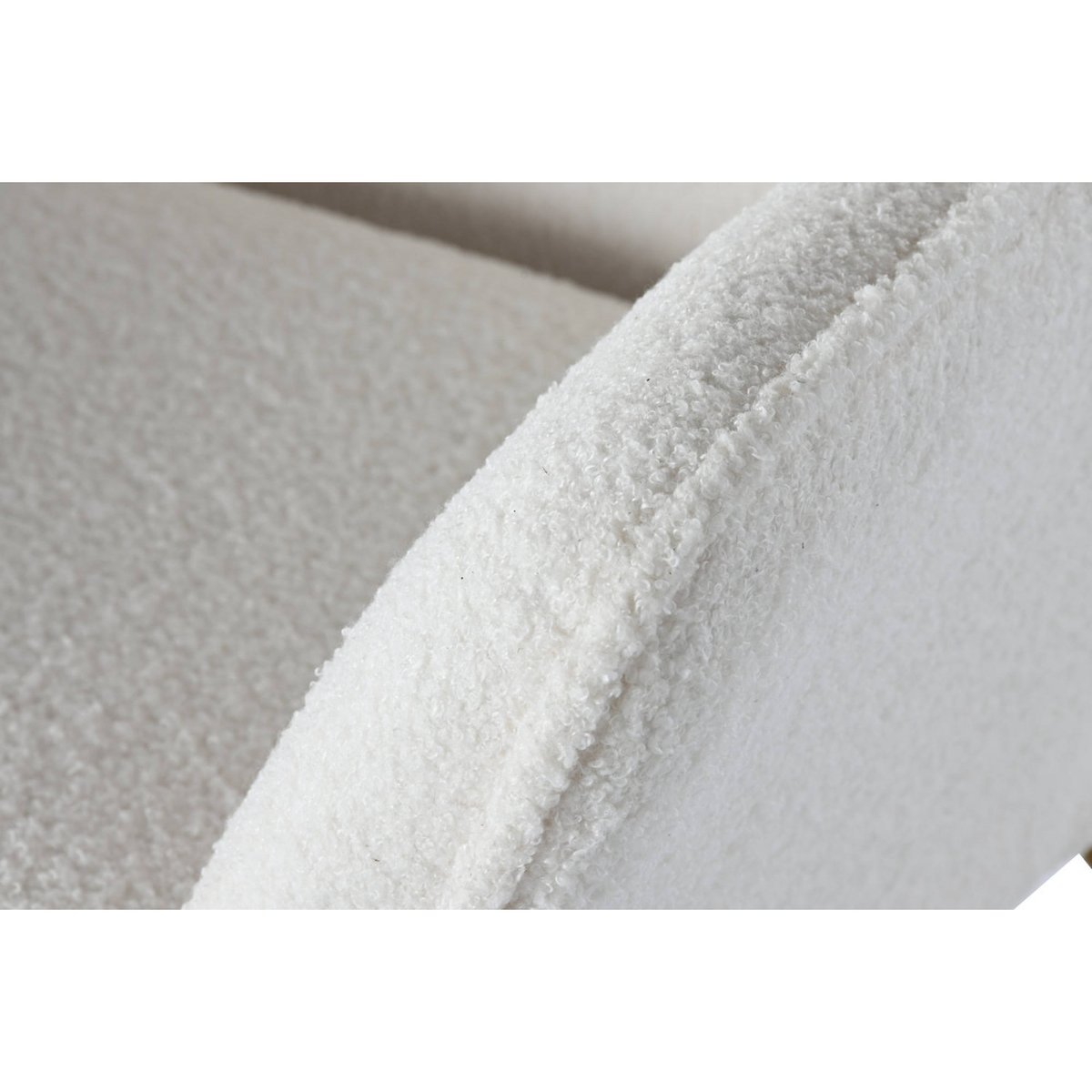 Fauteuil à bascule en polyester et métal contemporain blanc crème avec détails dorés, RECOLLECTION