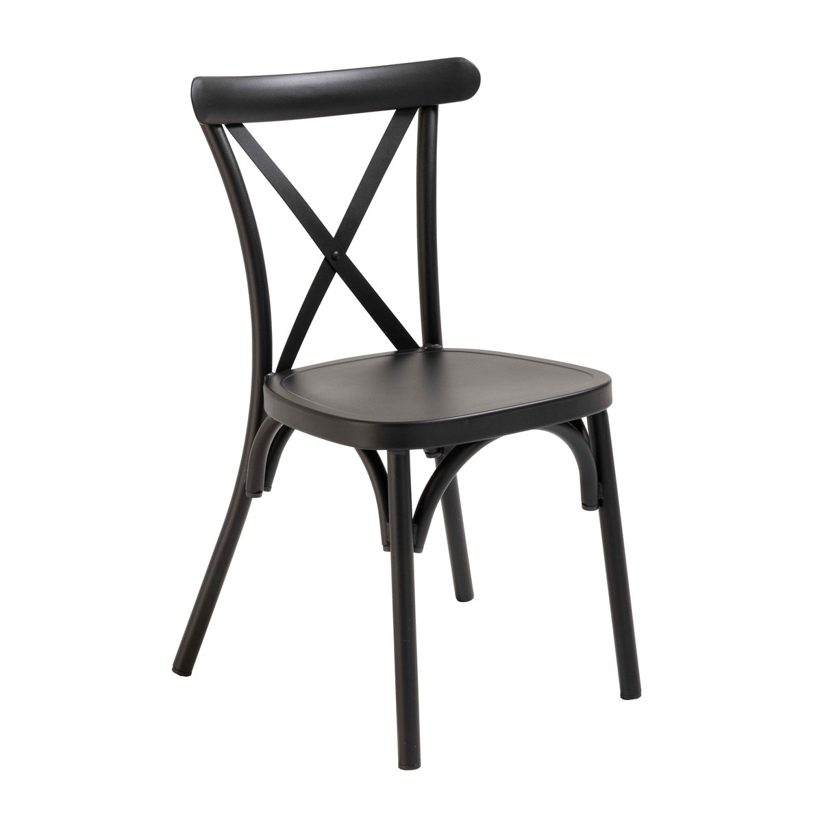 Chaise de terrasse en aluminium effet bois, SINTRA noir, OVIALA