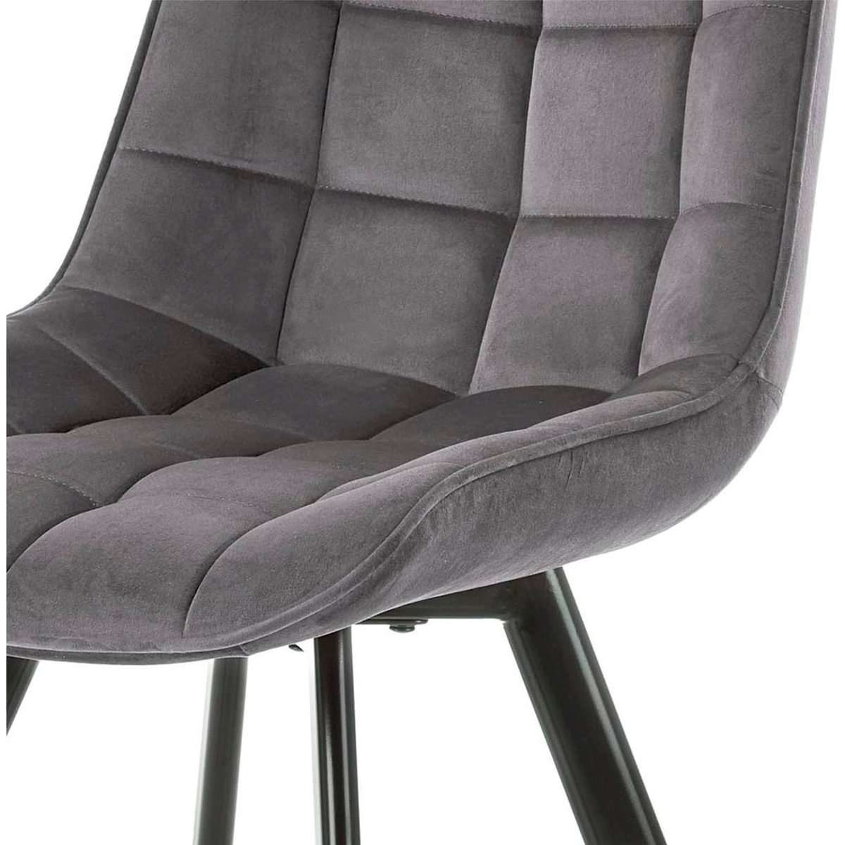 Chaise rembourrée capitonnée esprit atelier noir, RECOLLECTION