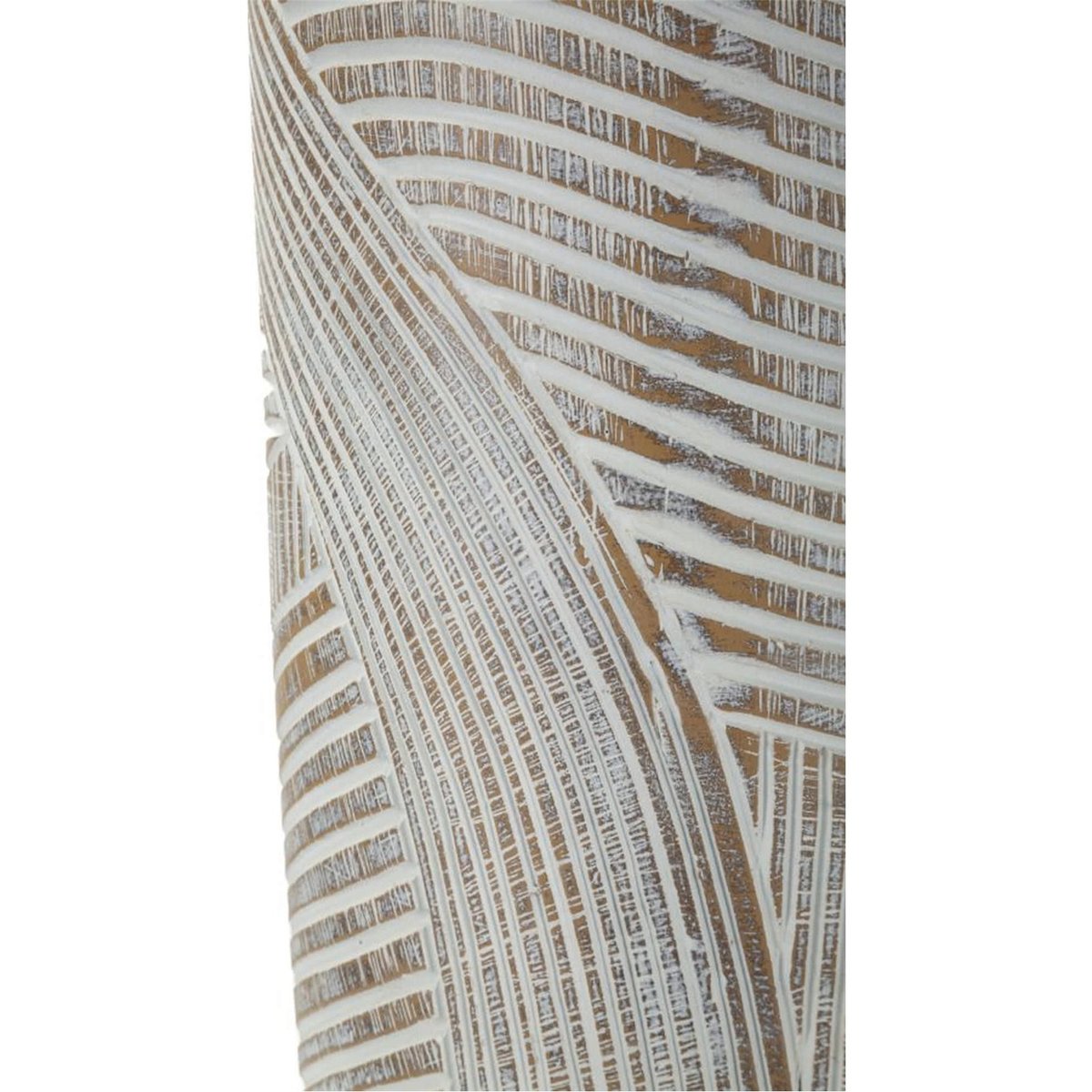 Vase sculpté inspiration veinage bois MODERN blanc patiné, RECOLLECTION