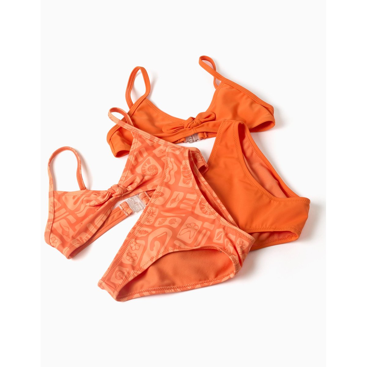 Lot de 2 maillots de bain 2 pièces avec nœud décoratif orange sombre, ZIPPY