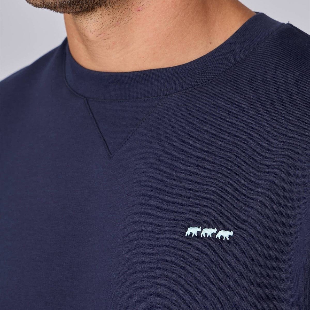 Sweat col rond bleu marine, MISE AU GREEN