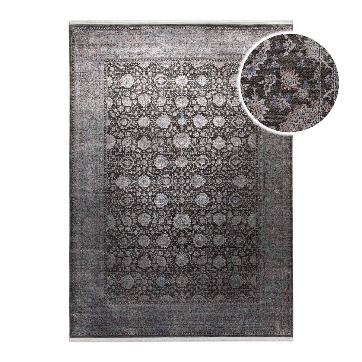Tapis de salon style orient , LunaSilk bleu/gris, WECON HOME