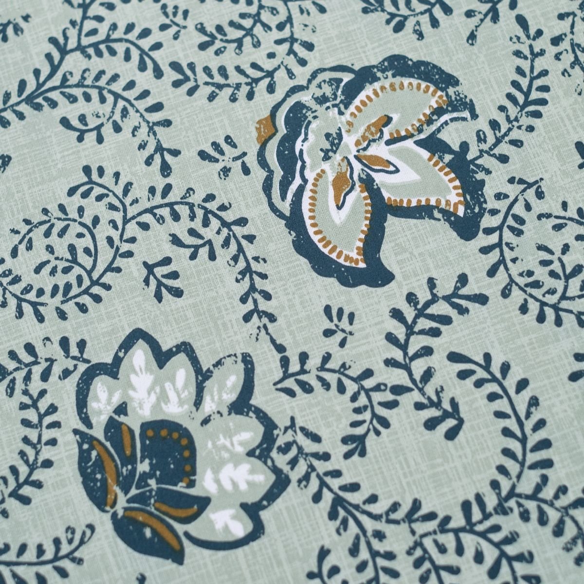 Parure de lit imprimé Graphique coton SUNSHINE NOE vert, TODAY
