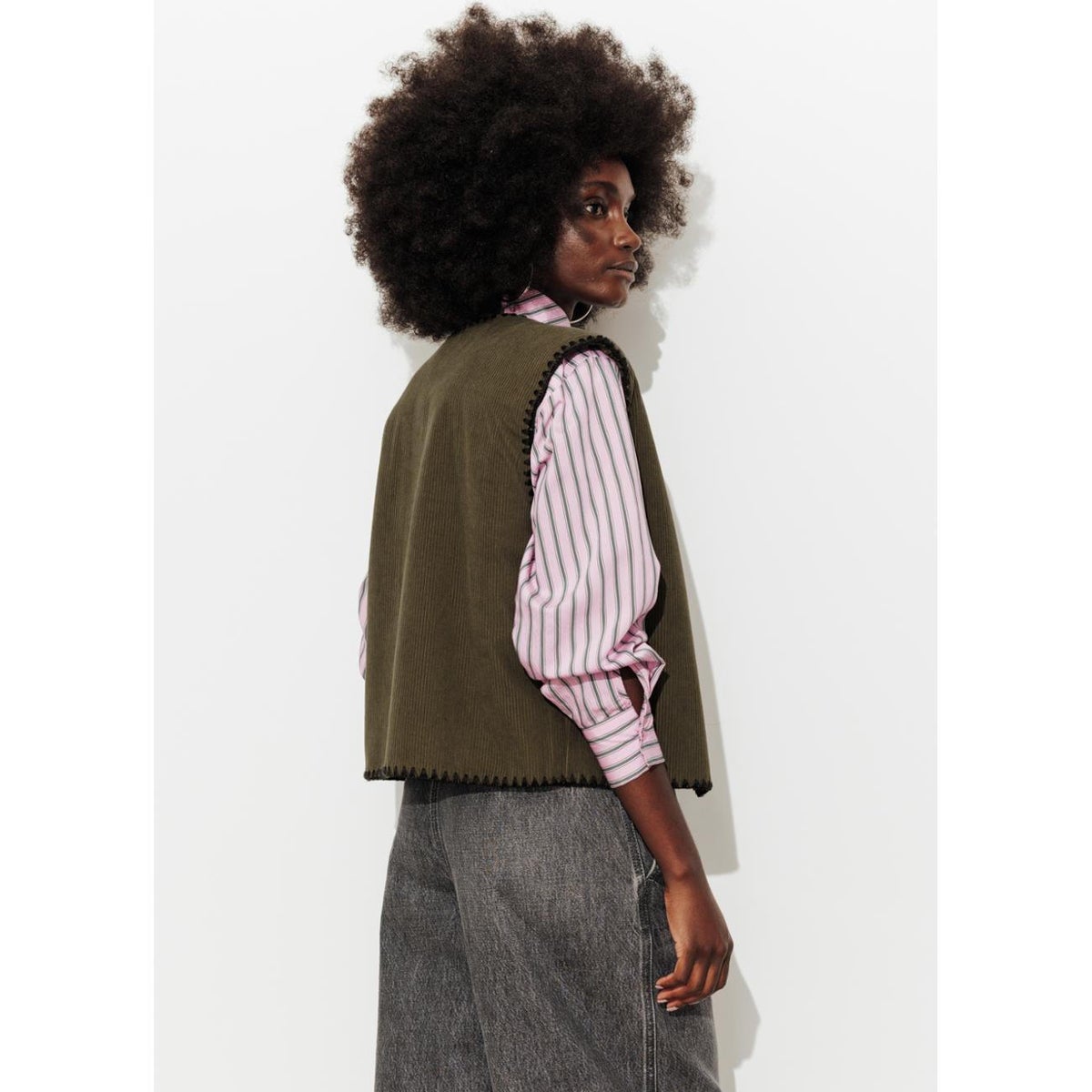 PALOMA veste réversible brodée kaki, PROMOD