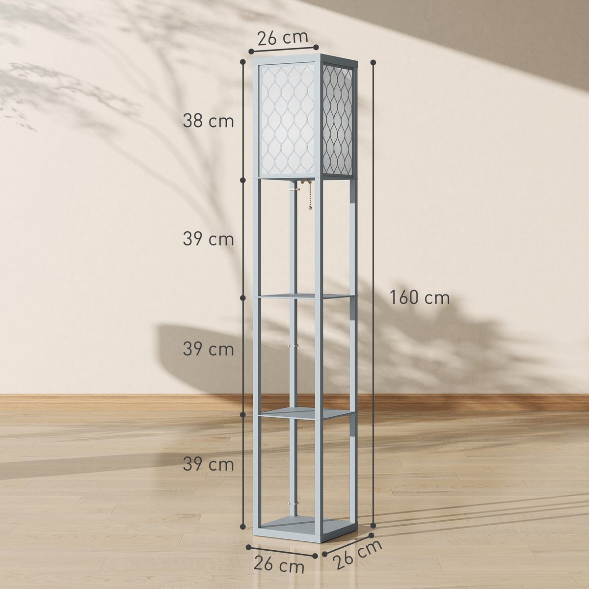 Lampadaire MDF Gris gris, HOMCOM