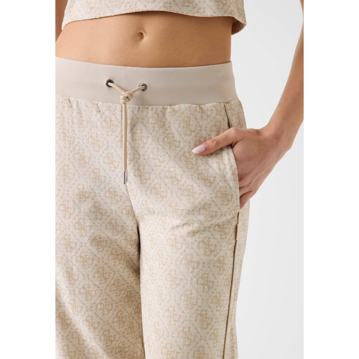 Pantalon De Survêtement Avec Logo 4G beige multi, GUESS