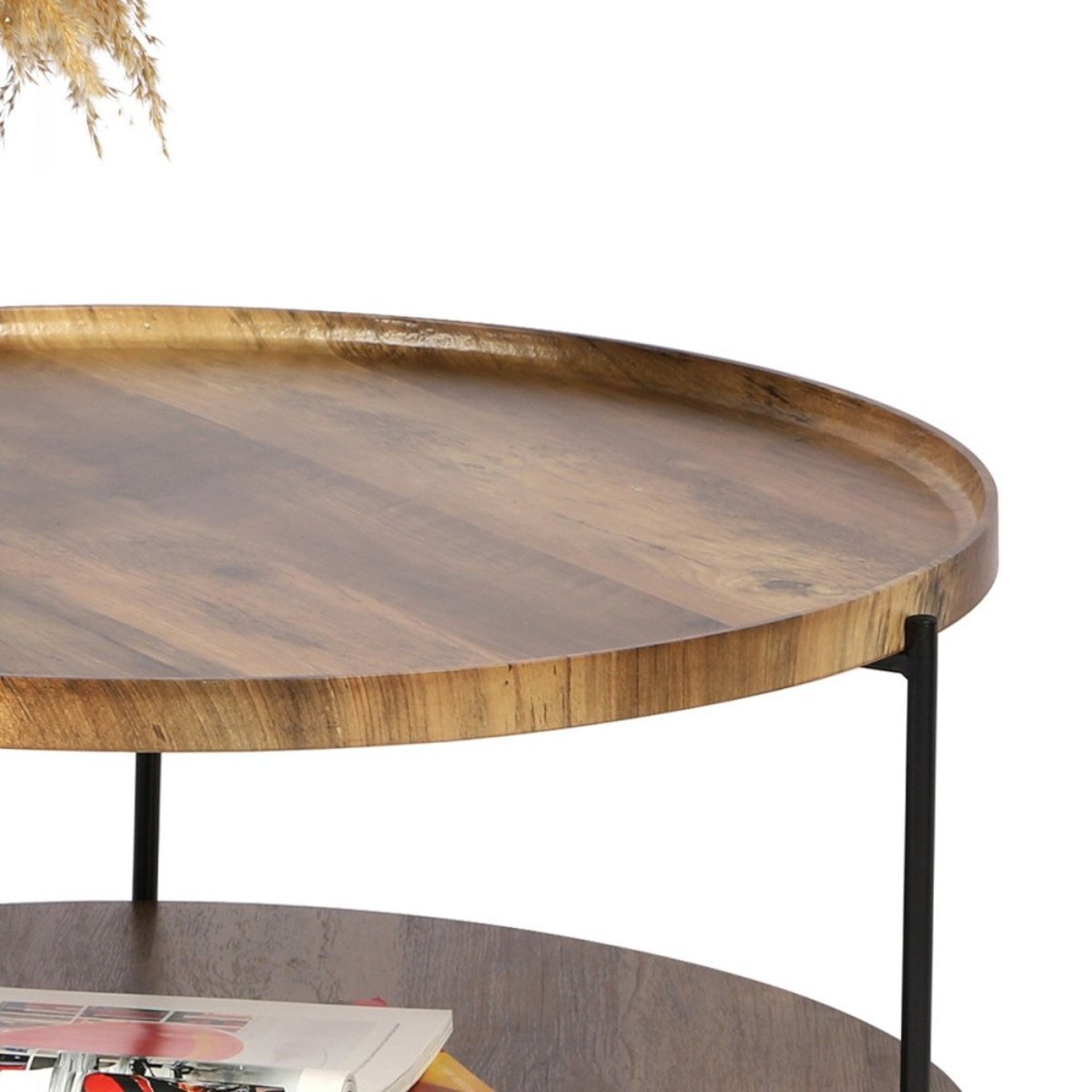 Table basse 2 niveaux JOYA marron, DECORATIE