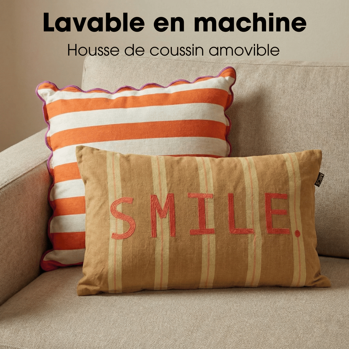 Coussin décoratif brun, MICA DECORATIONS