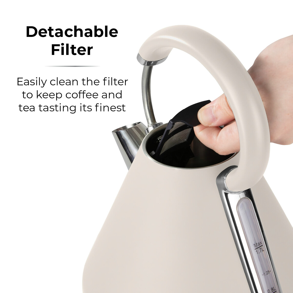 Cavaletto 1.7L Pyramid Kettle - T10044 café latte, TOWER