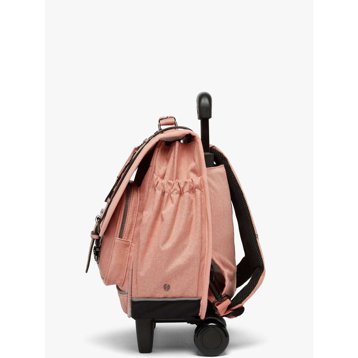 Cartable à roulettes 2 compartiments totaly old pink, CAMELEON