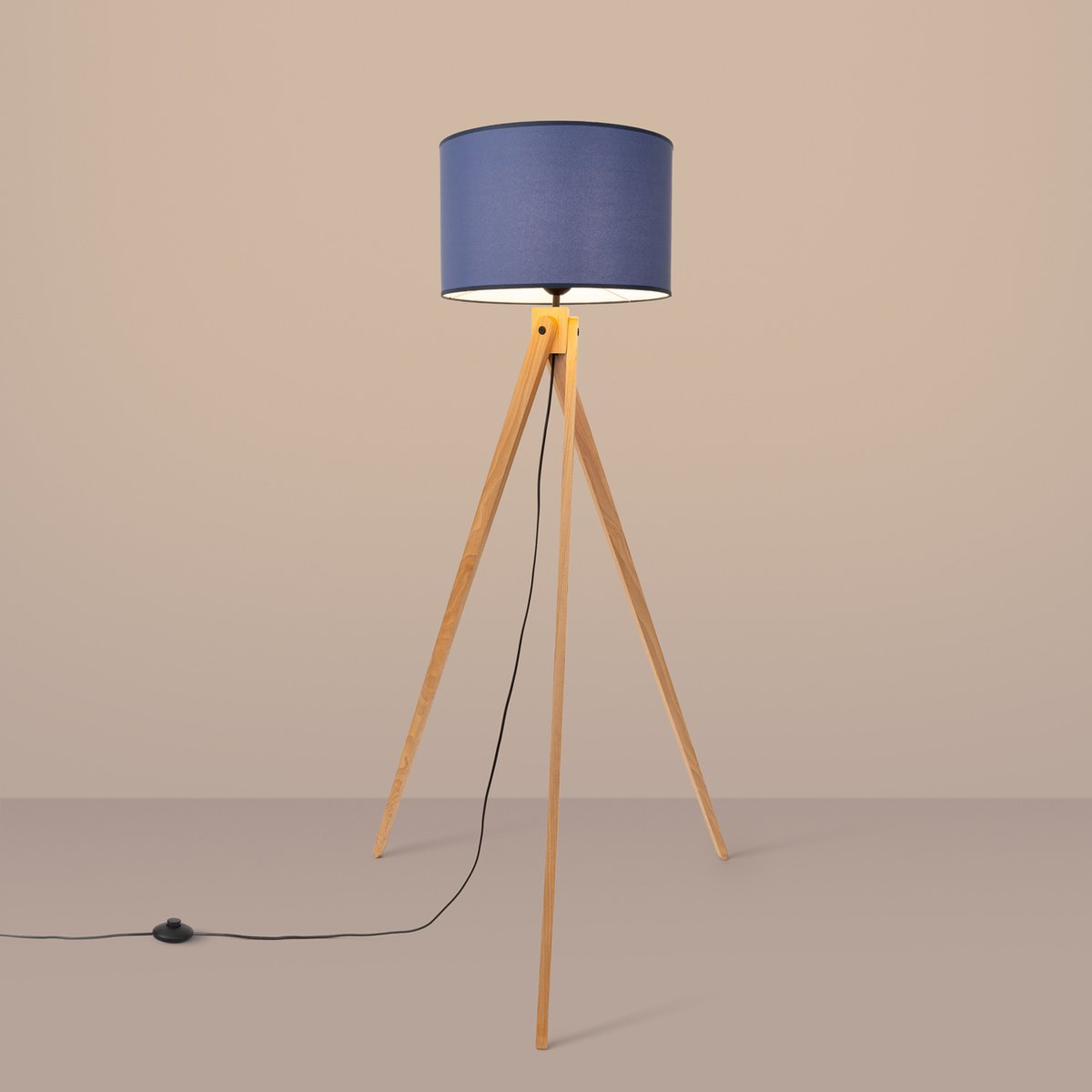 Lampadaire Tissu Bleu E27 1 Natt bleu, EDEN