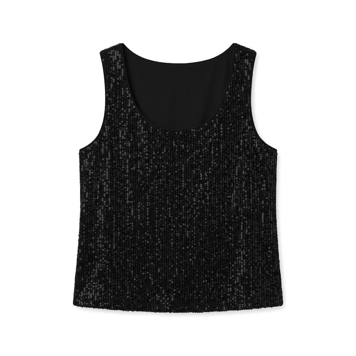 Débardeur à sequins noir, VERO MODA