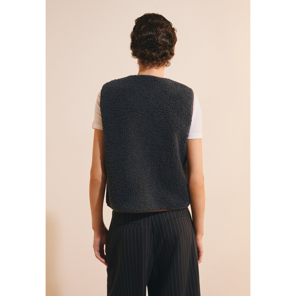 Veste sans manches effet sherpa JEANNY encre, ETAM