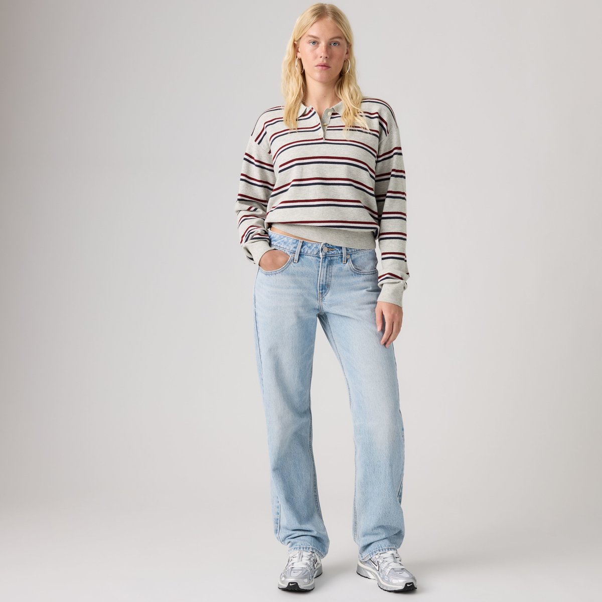 Jean Low Straight bleu - blasted stone clean, LEVI'S