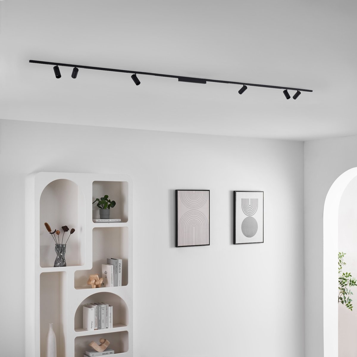 Kit 3 rails + 6 spots LED orientables - LYNE noir, KOSILUM