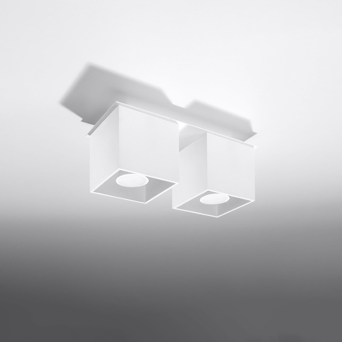 Plafonnier Aluminium Blanc GU10 2 Quad 2 blanc, EDEN