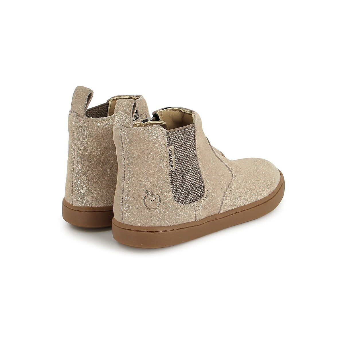 Stivaletti in pelle PLAY CHELSEA beige/dorato, SHOO POM