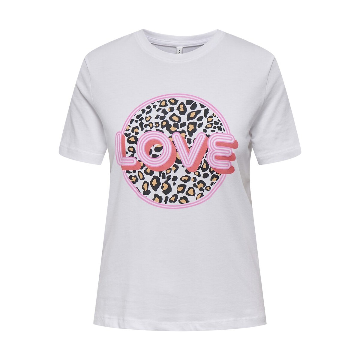 T-shirt manches courtes blanc love, ONLY