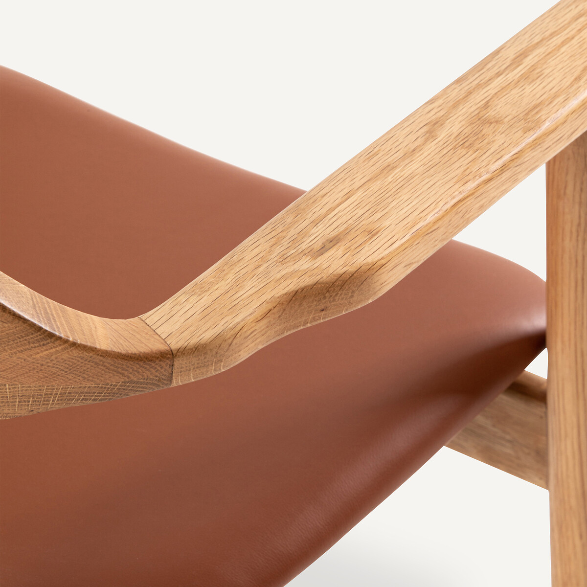 Fauteuil de table chêne, plaqué et cuir Arié chêne naturel, AM.PM