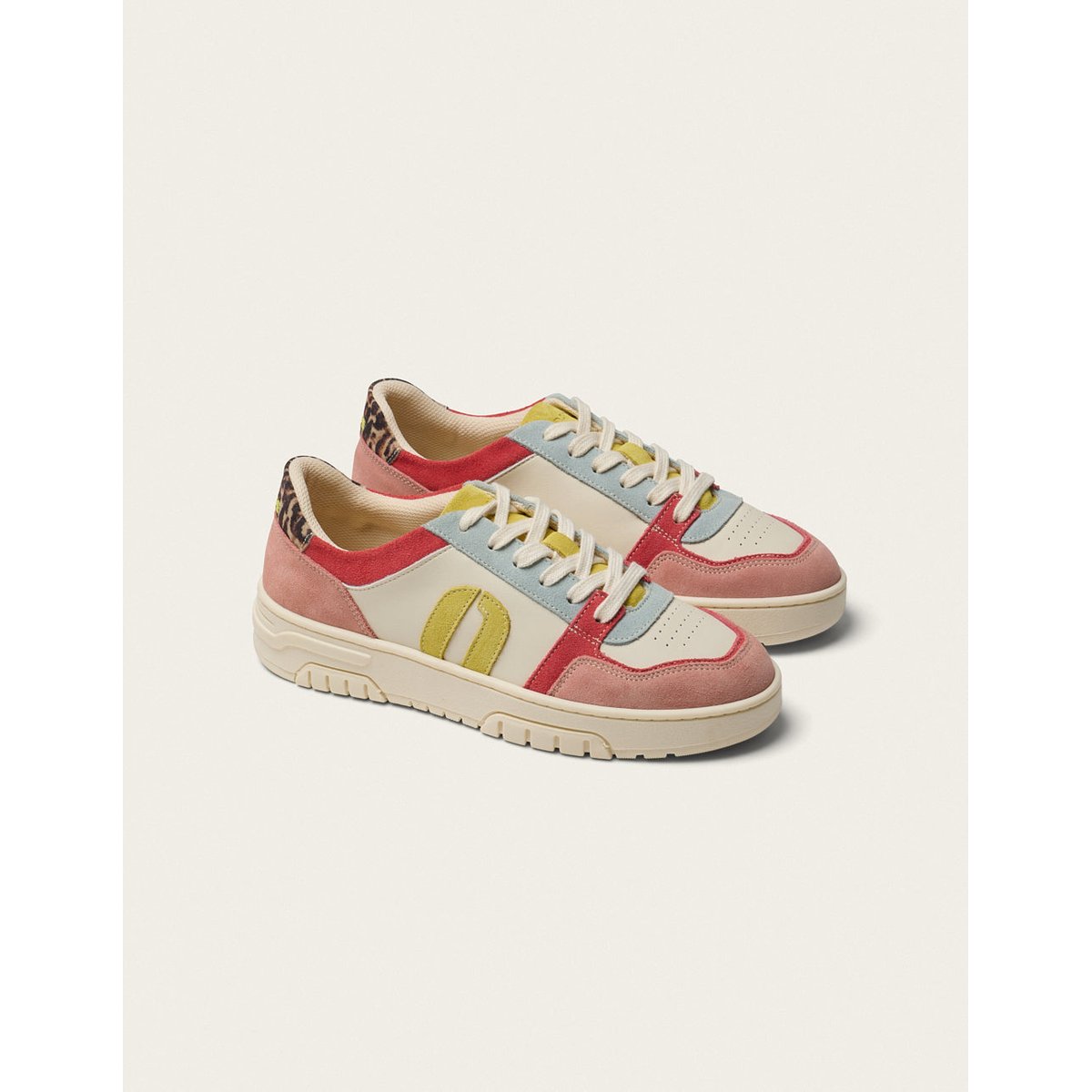Baskets basses NORA rose ciel citron, ODAJE