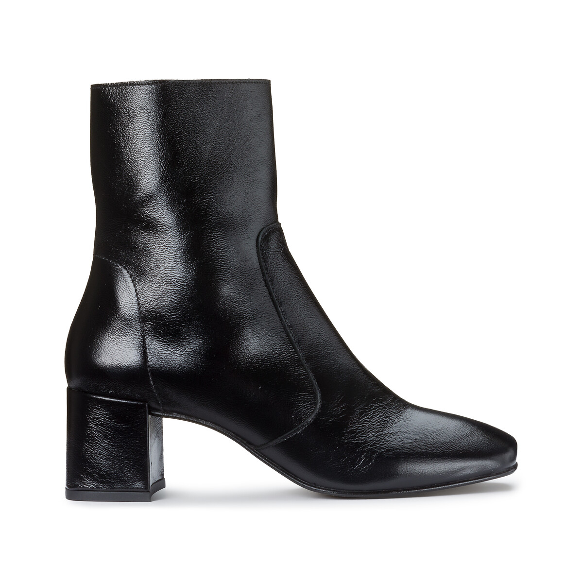 Bottines en cuir vieilli Amalric noir, JONAK