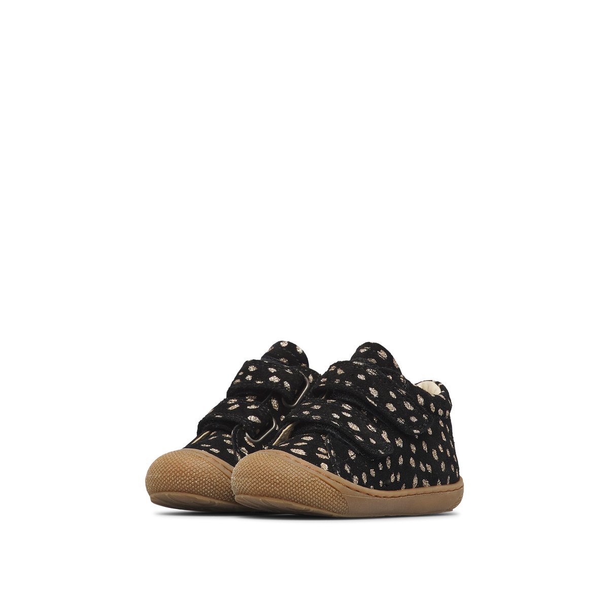 Chaussures premiers pas en suède COCOON VL noir-platine, NATURINO