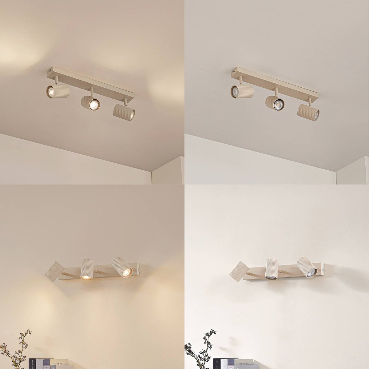 Spot en aluminium moderne, Kardis beige, LINDBY