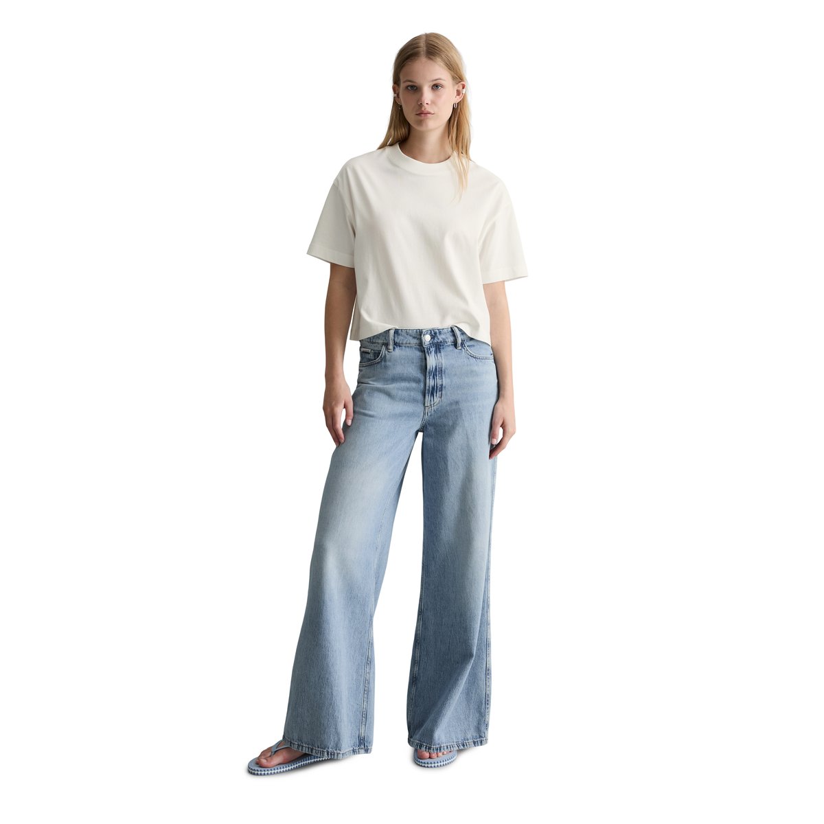 Jeans modèle Anjo extra large en denim rigide bleu clair, MARC O’POLO DENIM