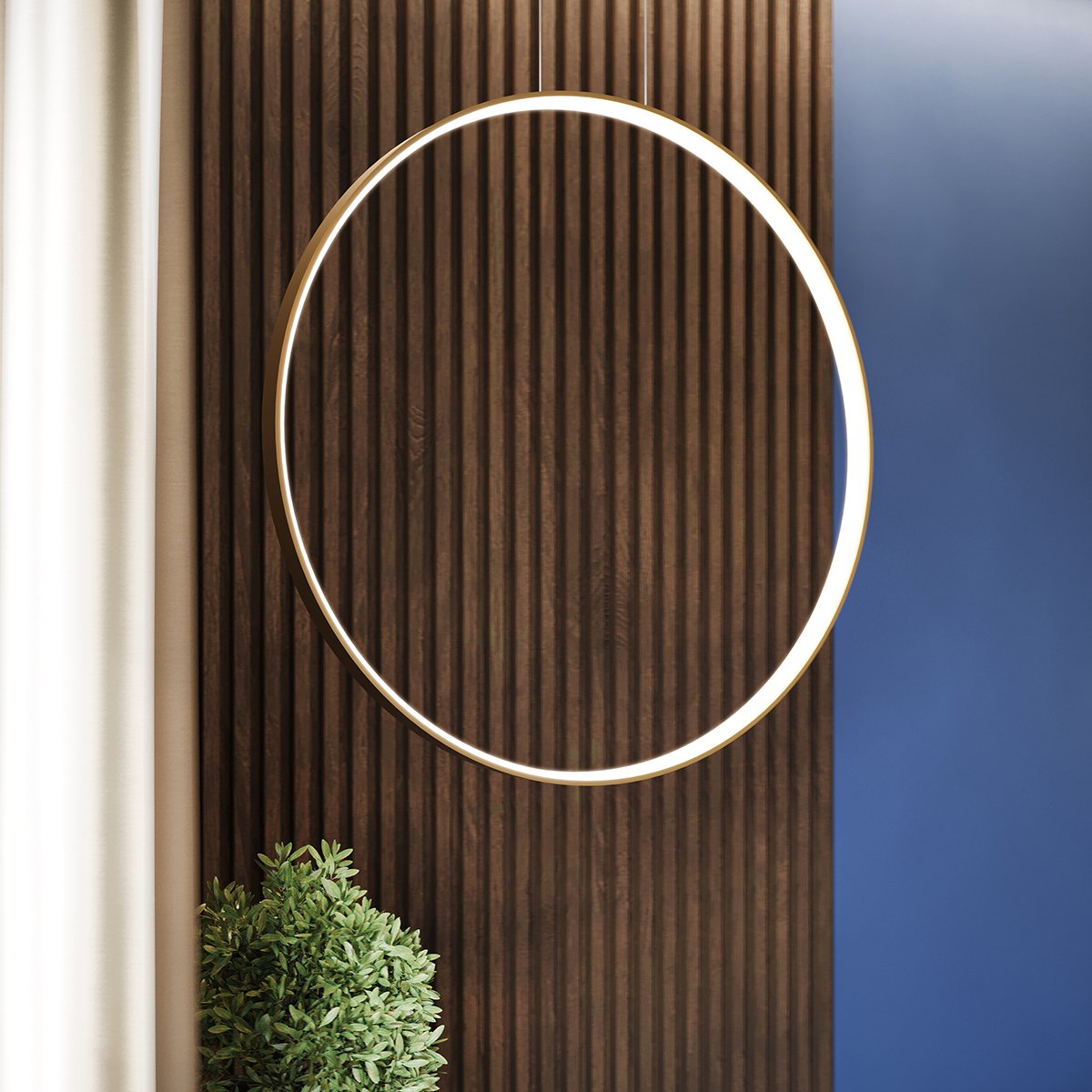 Suspension Aluminium Doré LED 1 Rio doré, EDEN