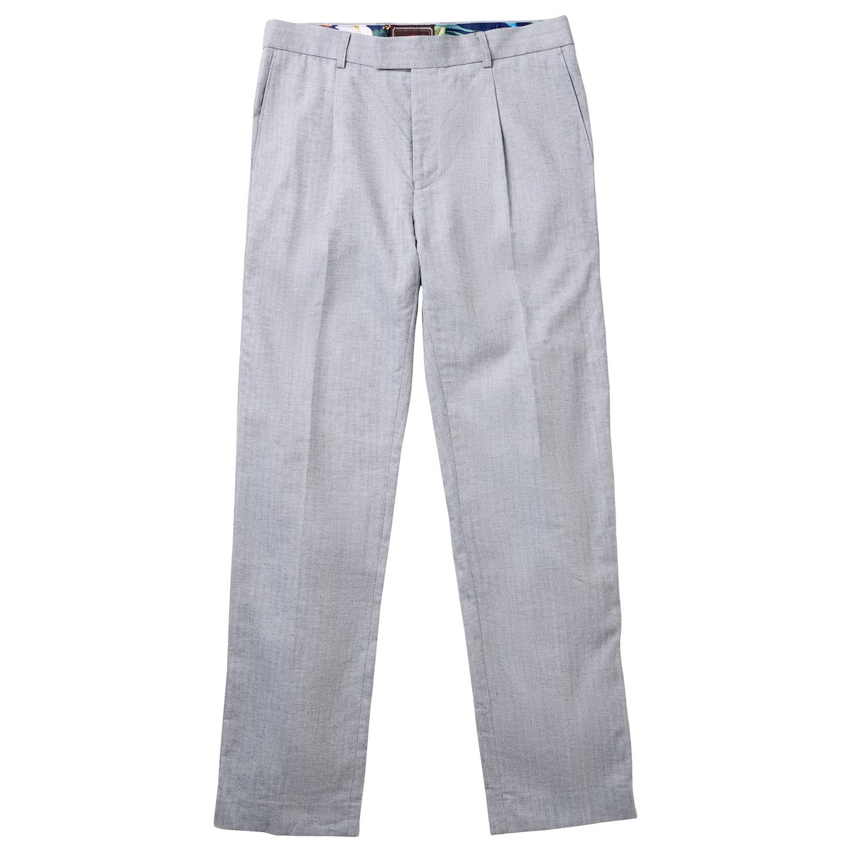 Pantalon Costume Lin Mélangé Chevrons gris, JOE BROWNS