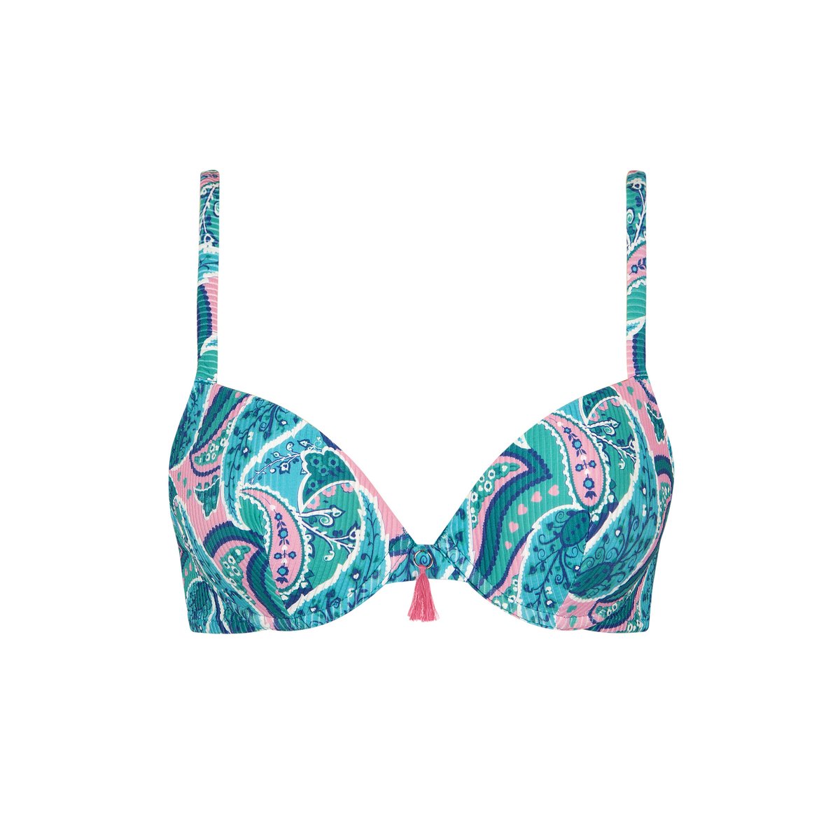 Haut maillot de bain push-up Kavala bleu, LISCA