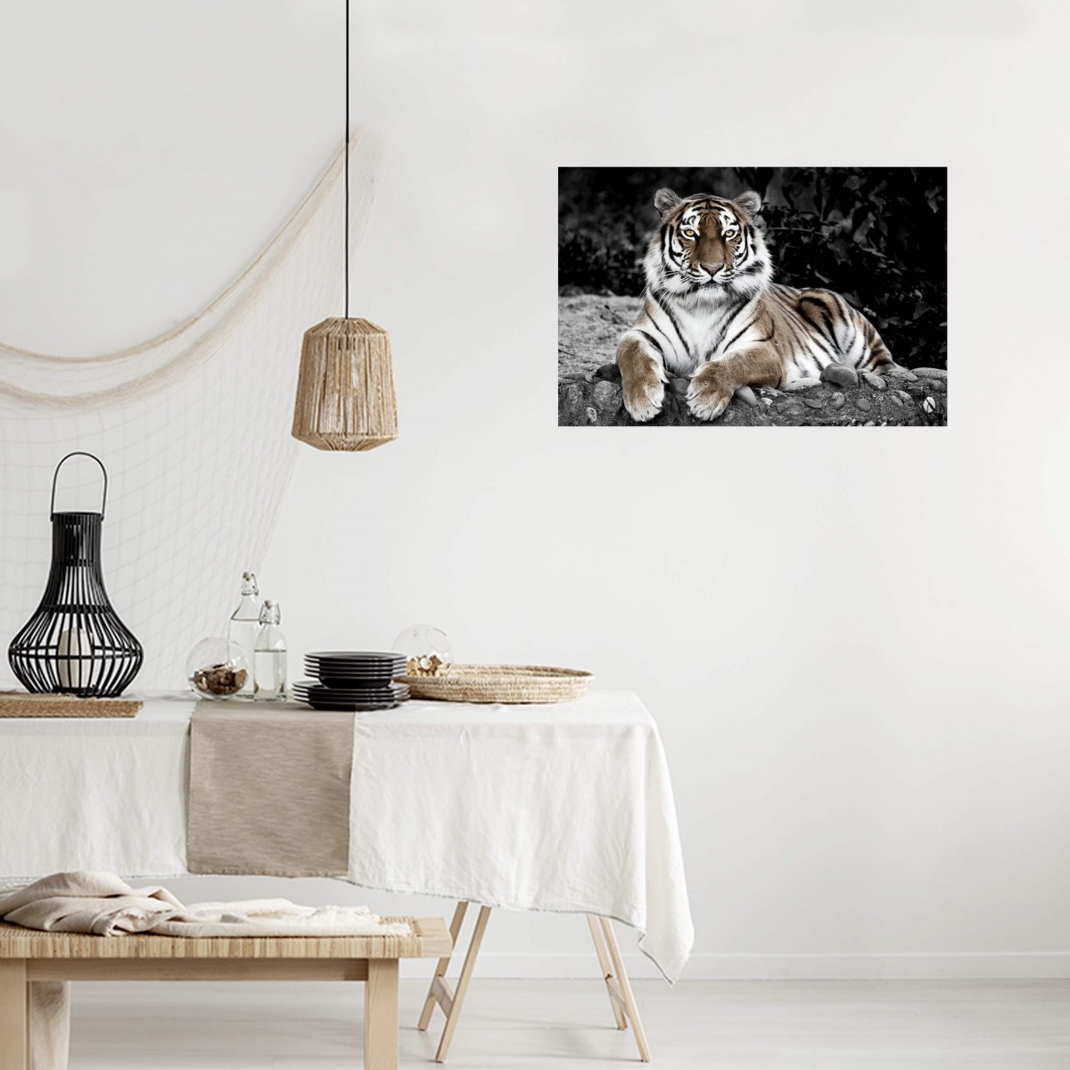 Tableau Mural Tigre En Observation ANIMAUX tableau en verre synthétique, CEANOTHE