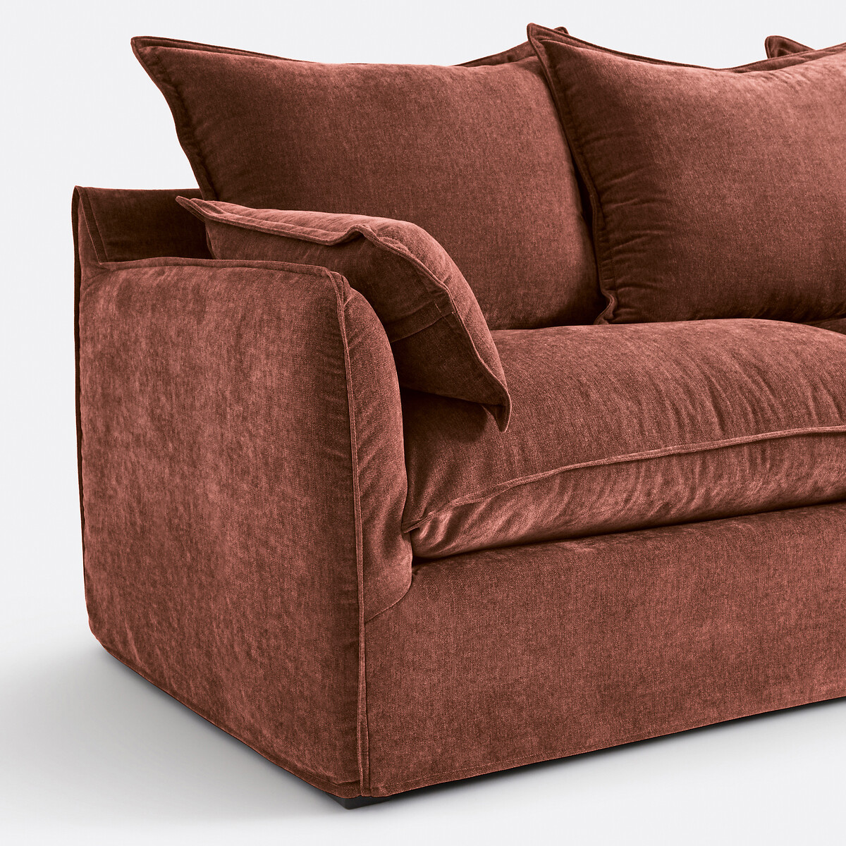 Canapé convertible, 2 ou 3 places, déhoussable, polyester chiné, ODNA brique rosé, LA REDOUTE INTERIEURS
