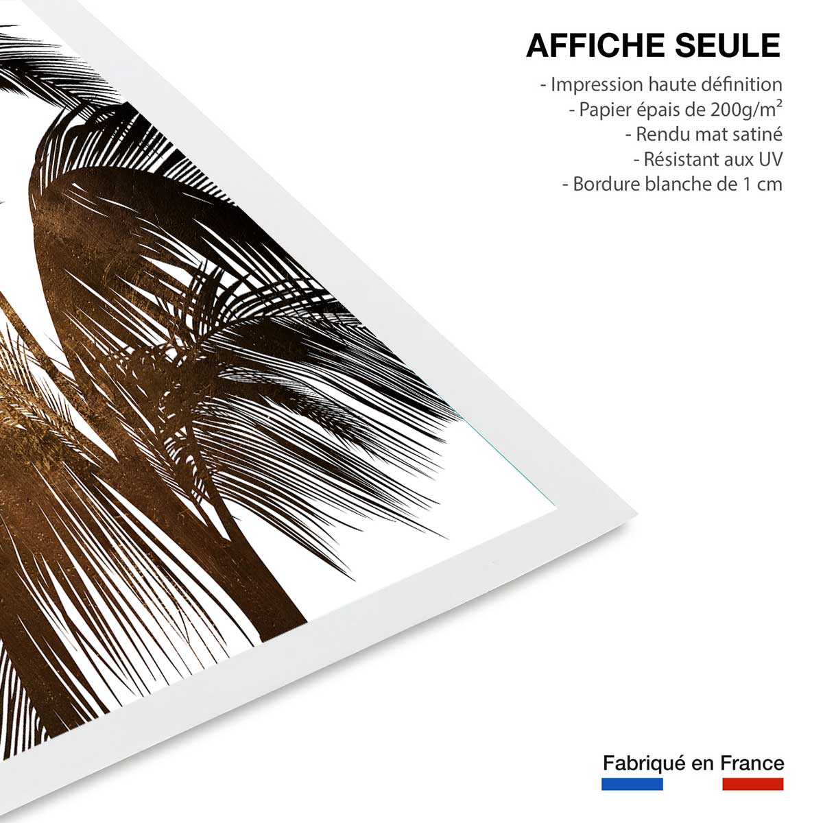 Poster tropicale palme de bronze affiche seule, HEXOA