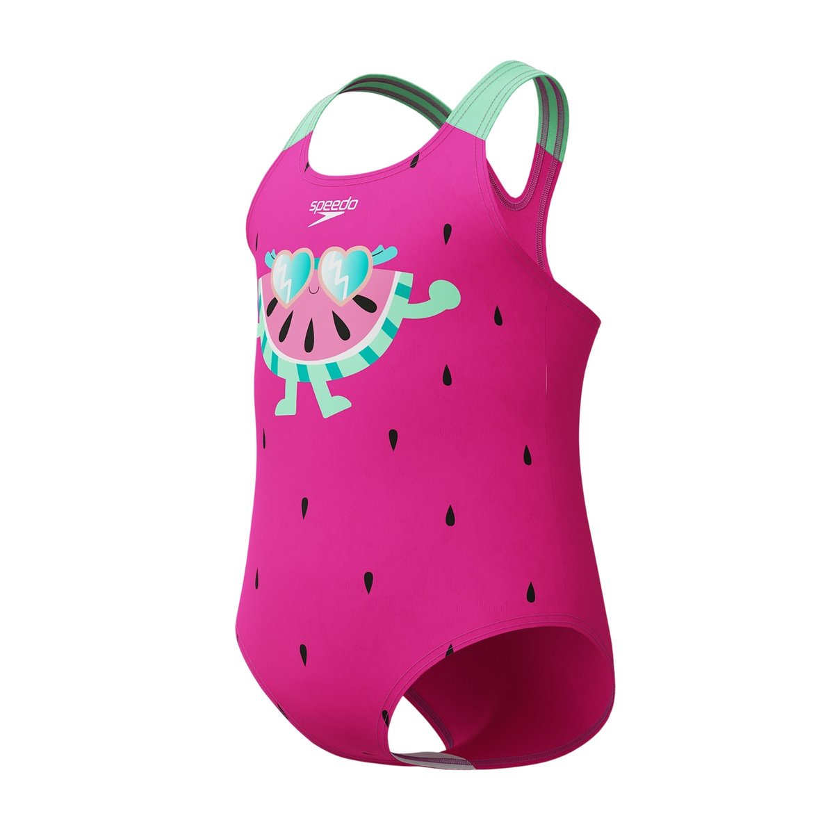 Maillot de bain 1 pièce dos nageur motif/style pastèque rose / vert pastèque, SPEEDO