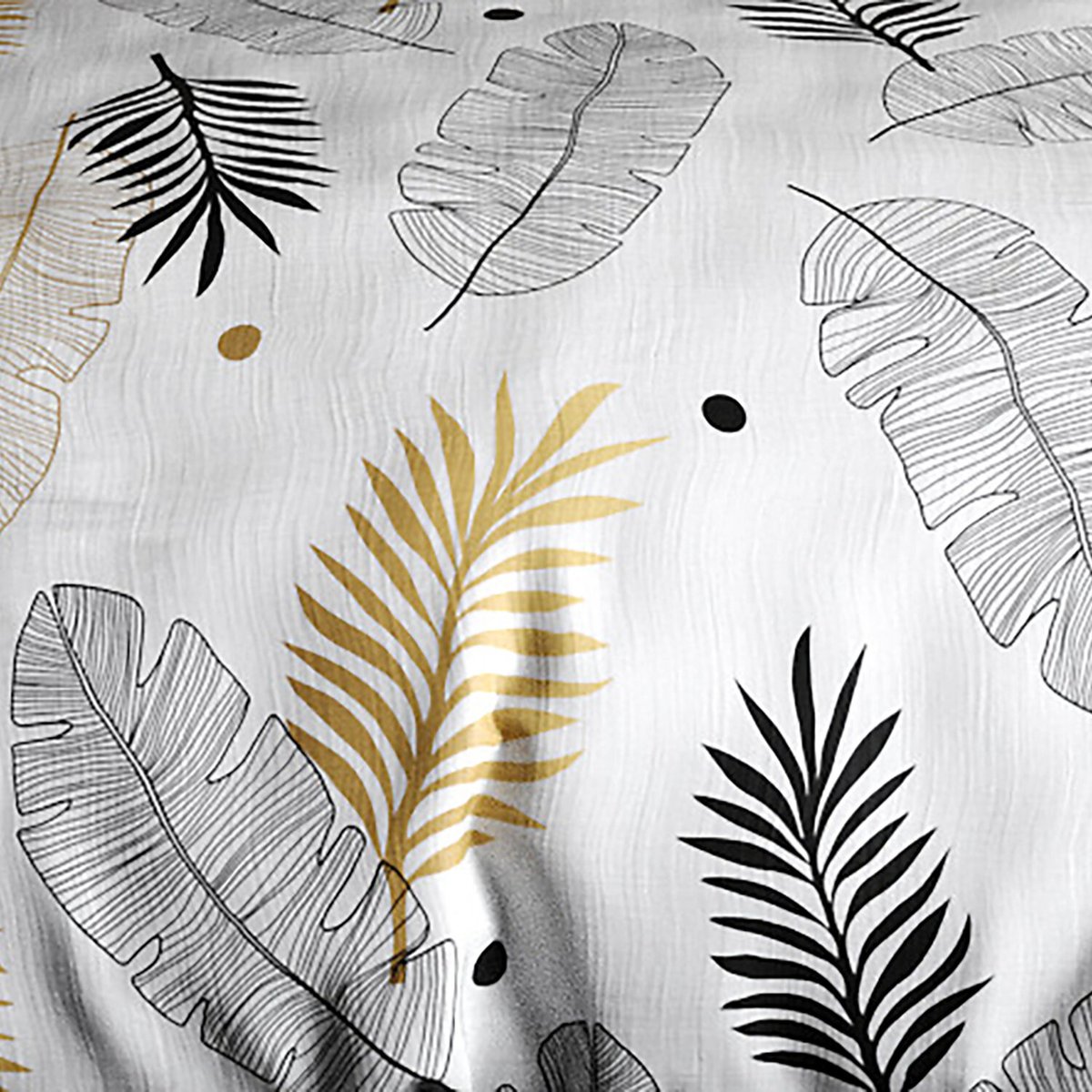 Parure housse de couette imprimée + taie(s) en coton, Envole gris, ATELIER DU COTON