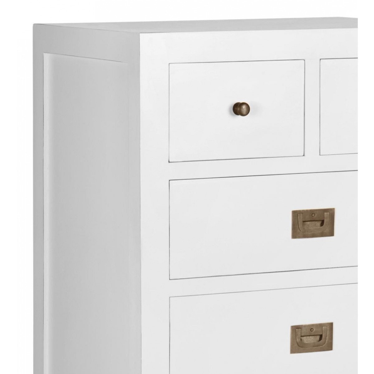 Chiffonnier 6 tiroirs bronze - MÉLICIA blanc, DECORATION D’AUTREFOIS