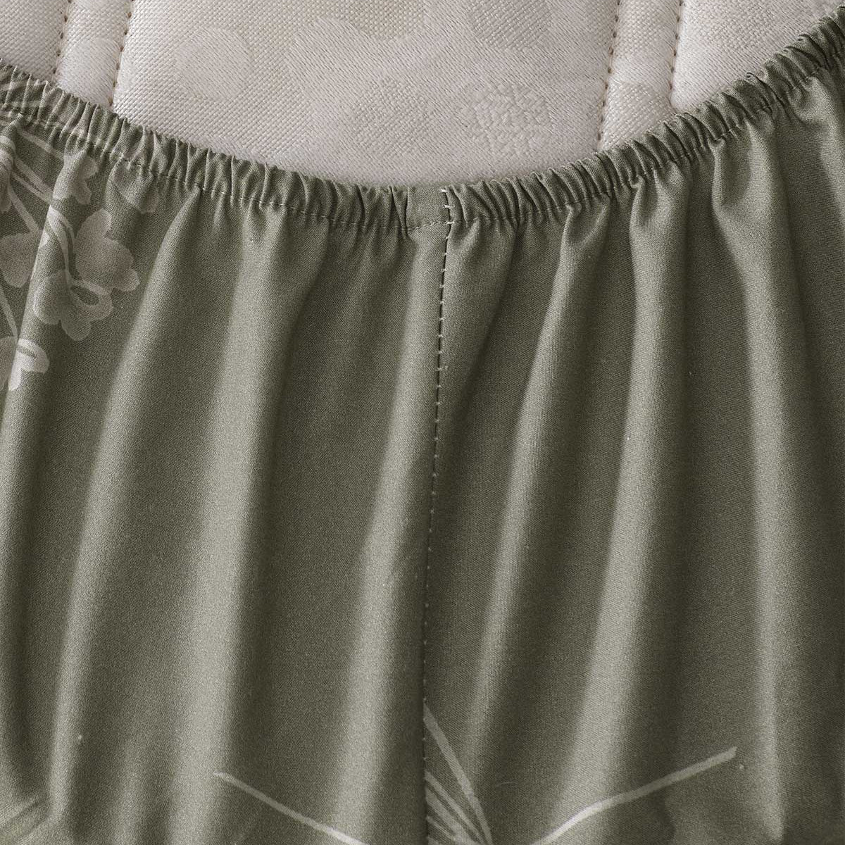 Drap housse en percale de coton bonnet 30 cm MERY sauge, SENSEI MAISON