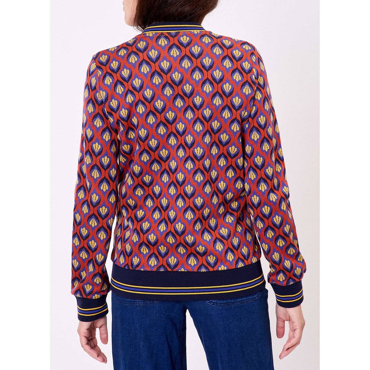 Bouson teddy maille jacquard bio LEO rose rouge, PRINCESSE NOMADE