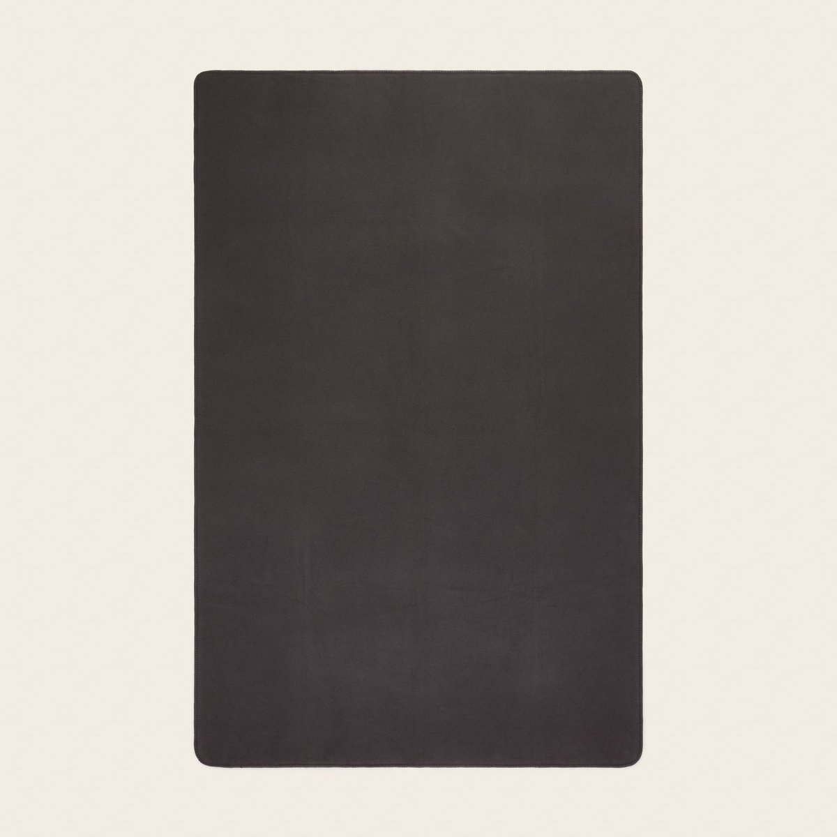 plaid en Coton gratté et finition en point de feston SWAHN gris plomb, MADURA