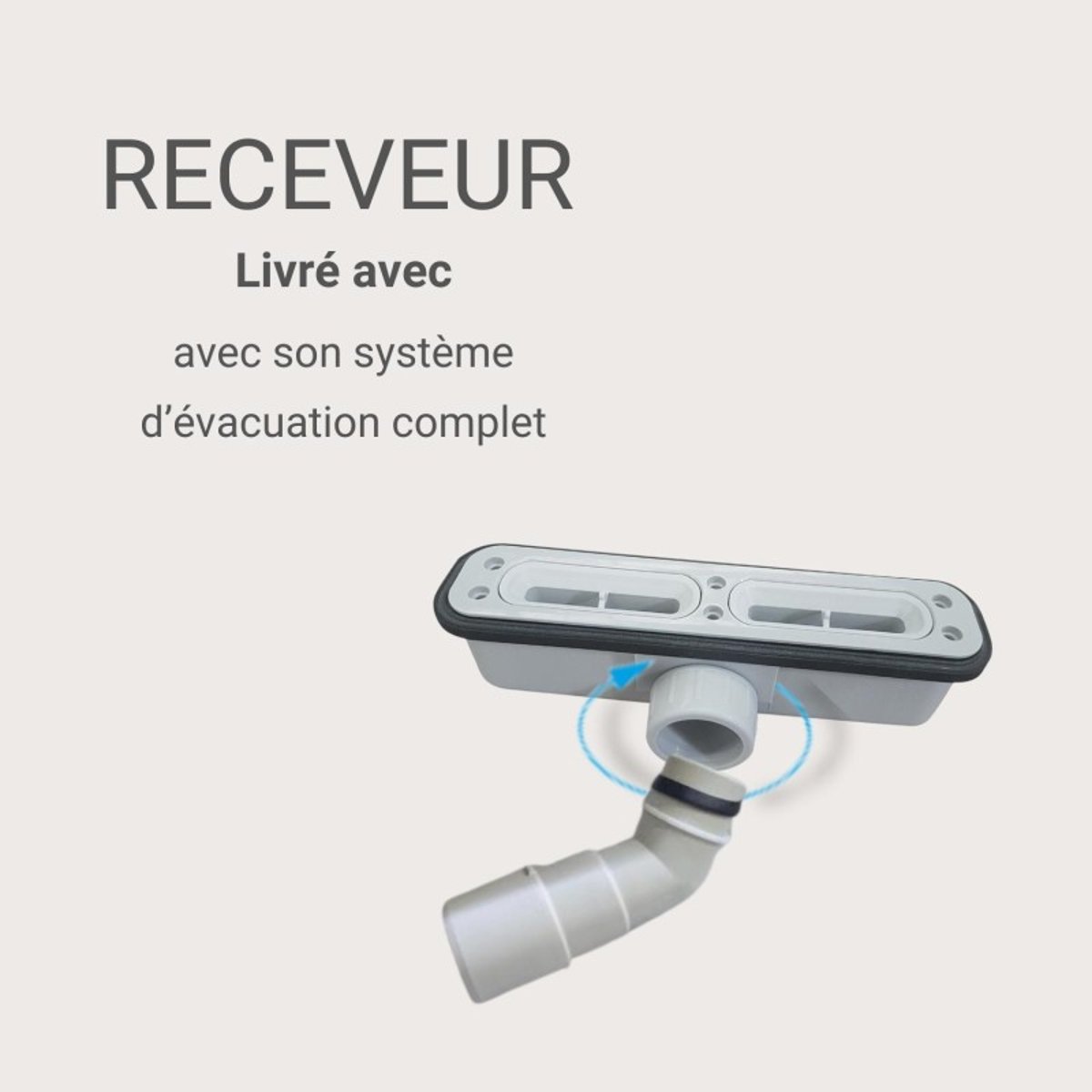 Receveur de douche aspect pierre extra-plat gris clair ONA gris anthracite, MOB IN