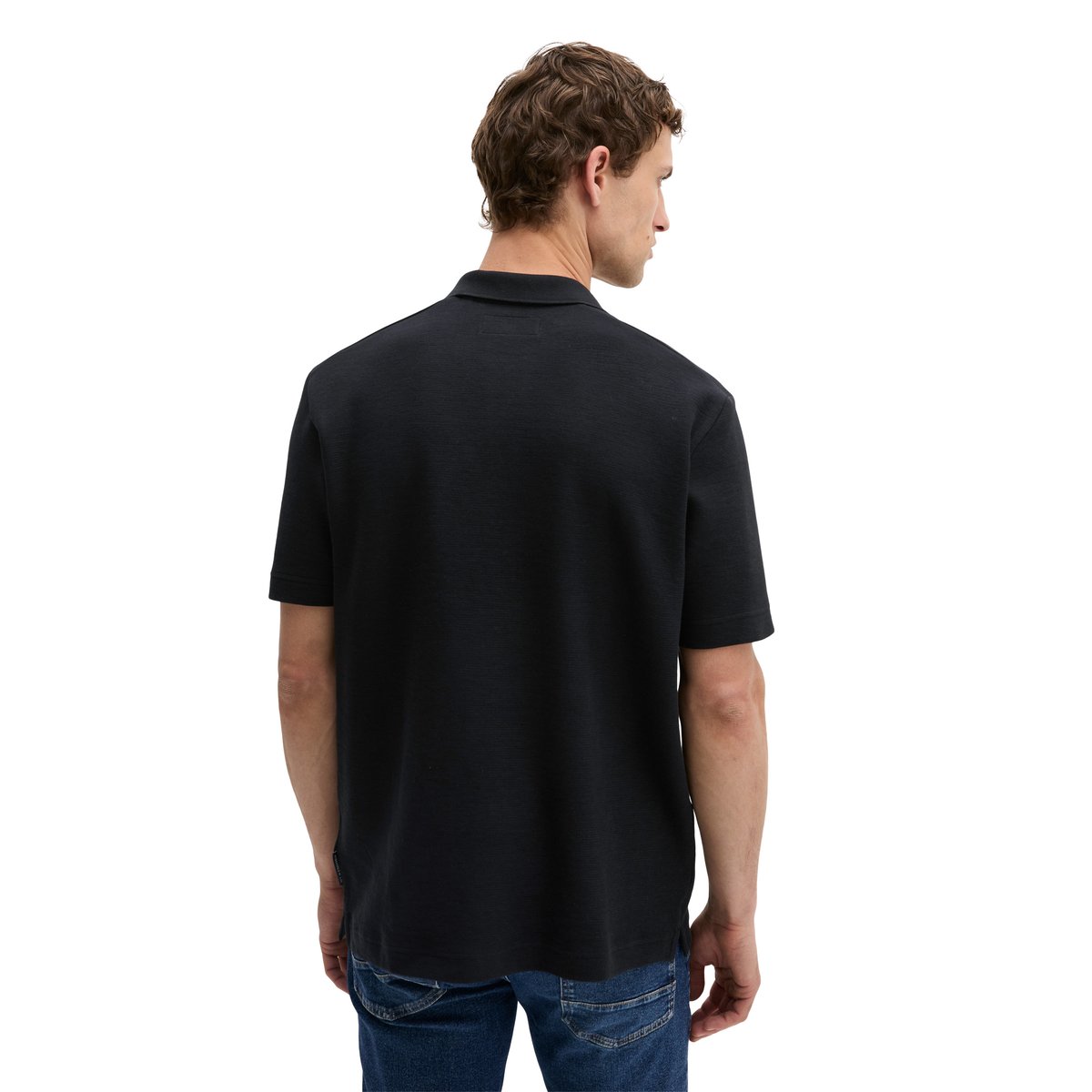 Polo coupe classique en pur coton bio noir, MARC O'POLO