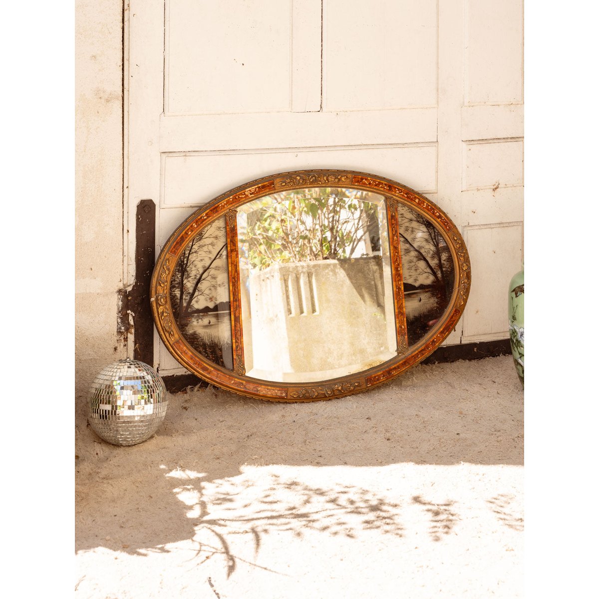 Miroir ovale en bois Georges N°1347 - Bon état miroir, DEBONGOUT