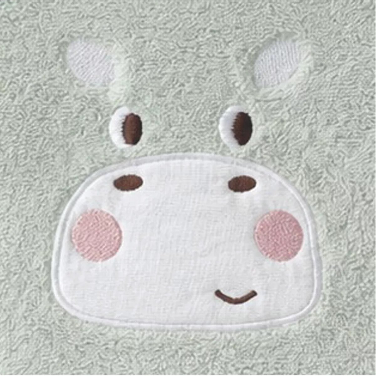 Cape de bain pur coton PETIT HIPPO vert d'eau, GARNIER THIEBAUT