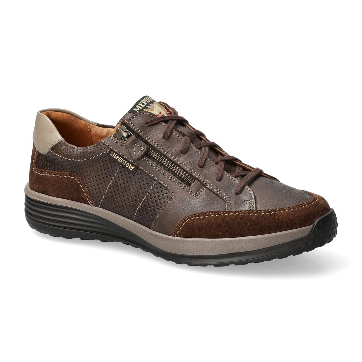 Baskets en cuir SACCO marron foncé 514, MEPHISTO