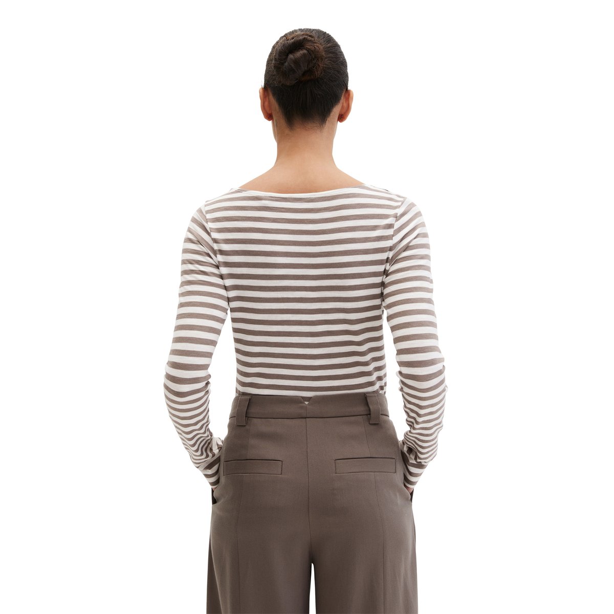 T-shirt à manches longues en jersey Organic Cotton Club marron, MARC O'POLO
